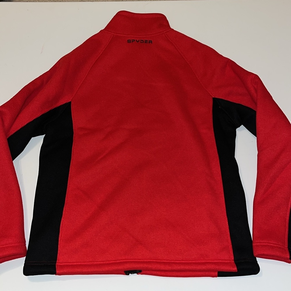 M SPYDER JACKET men's full zip pockets thick warm red black knit fleece NWT $169 - Picture 9 of 10